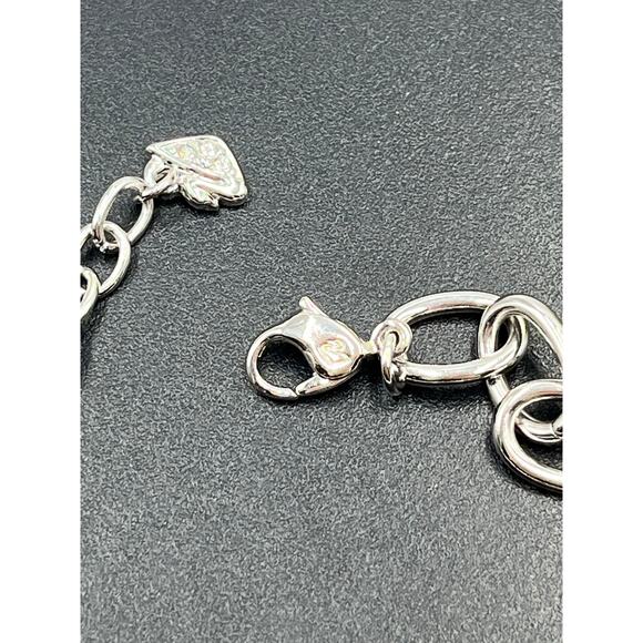 Swarovski‎ Signed Heart Bracelet Birthstone Blue Aquamarine Heart Something Blue - Picture 4 of 10